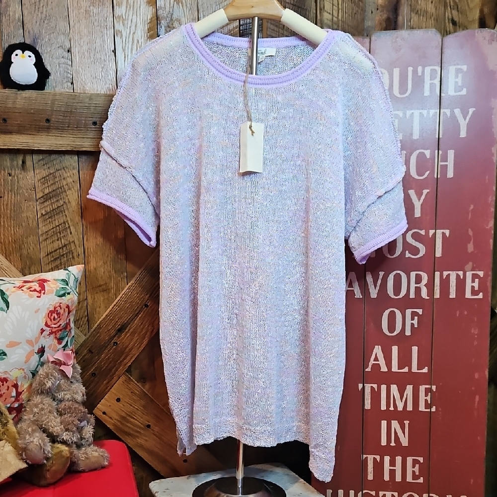 083 Easel Lavender Knit Top - Picture 2 of 6
